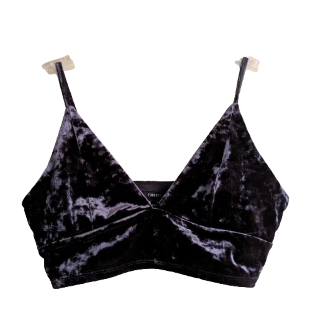 Forever 21 Velvet Bralette in Gray